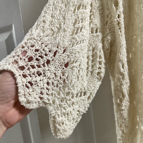 American Eagle Crochet Open Front Cardigan Size L/XL - Picture 2 of 6